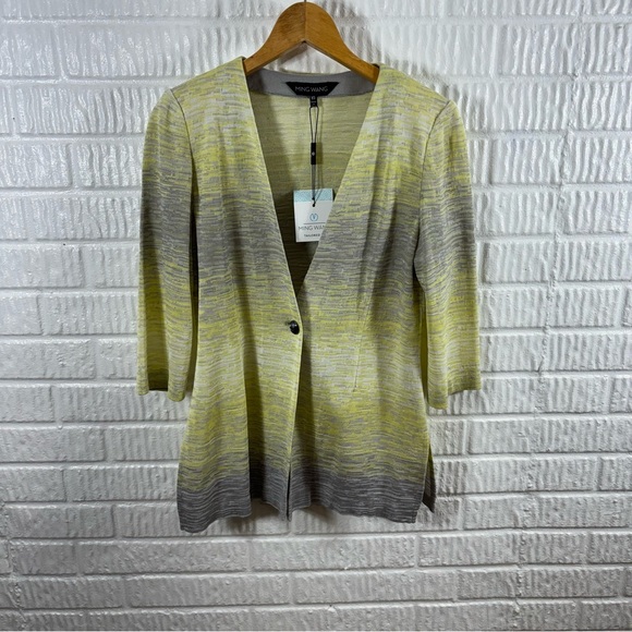 Ming Wang Jacket Yellow Ombré Sweater Blazer XS NWT - Picture 1 of 5